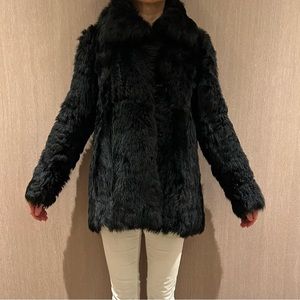 Patrizia Pepe,New! Real Fur Leather , Black Short Coat ! ! XS Made in Italy